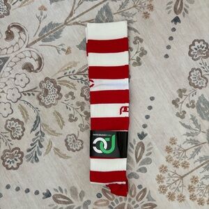 Red and White Striped Compression Knee-High Socks